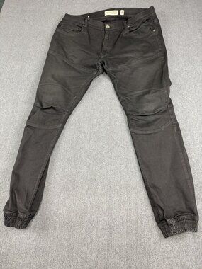 Evolution In Design Mens Moto Black Jogger-Style Pants 40